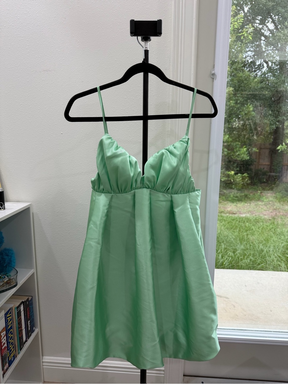 ASOS Mint Green Satin Mini Dress with Spaghetti Straps